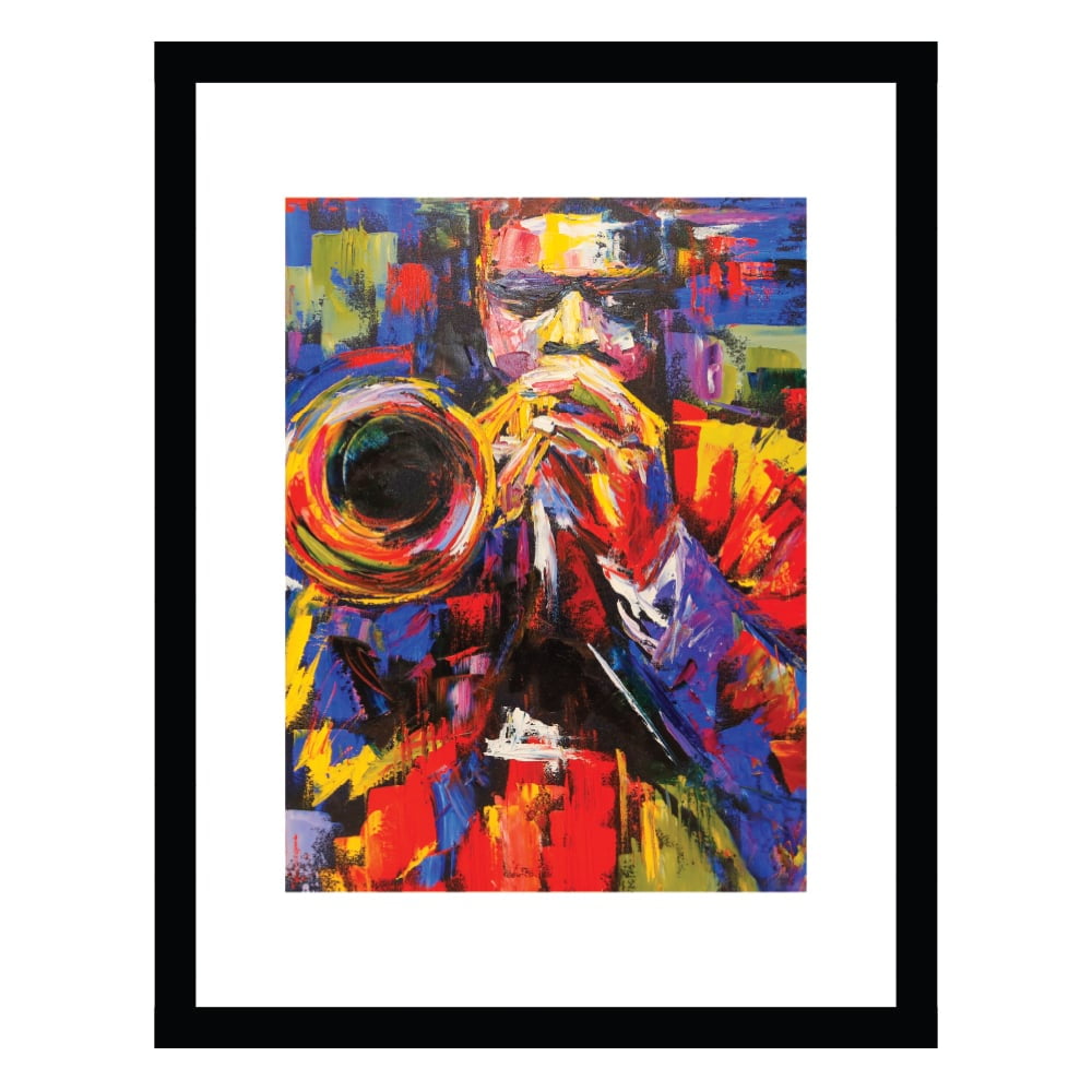 Colorful Abstract Musician - Framed Print