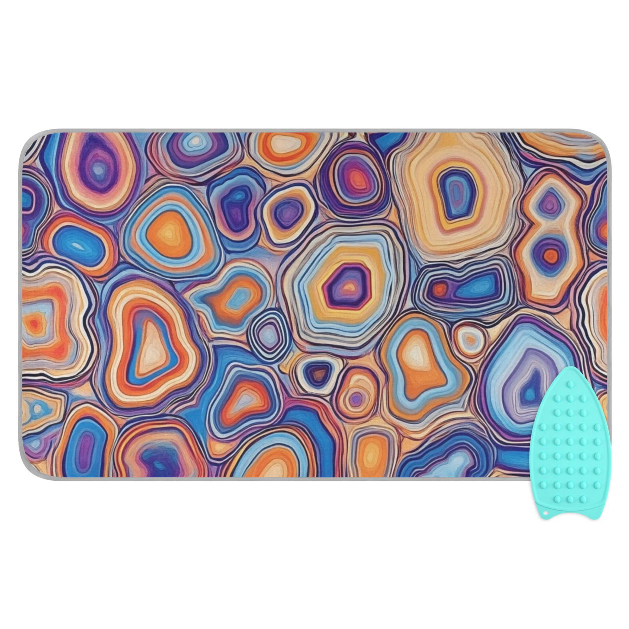 Colorful Abstract Pattern Ironing Mat Blanket for Table Top Travel Portable Ironing Board Pad 47.2x27.6 Inch