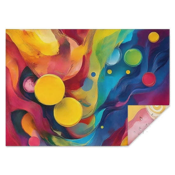 Colorful Abstract Pattern Rectangle Tablecloth 60"x84",Waterproof Polyester Rectangle Table Cloth, Wipeable Spillproof Polyester Tablecloth for Dining, Camping, Indoor and Outdoor