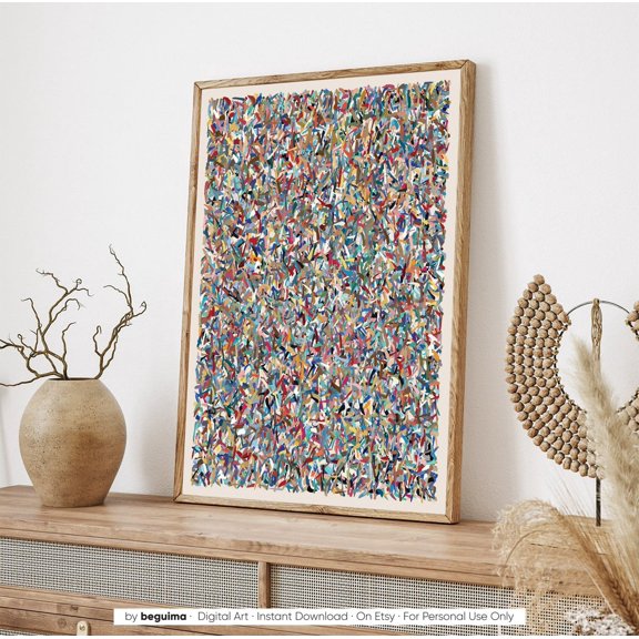 Colorful Abstract Poster, Bright Contemporary Living Room Wall Art