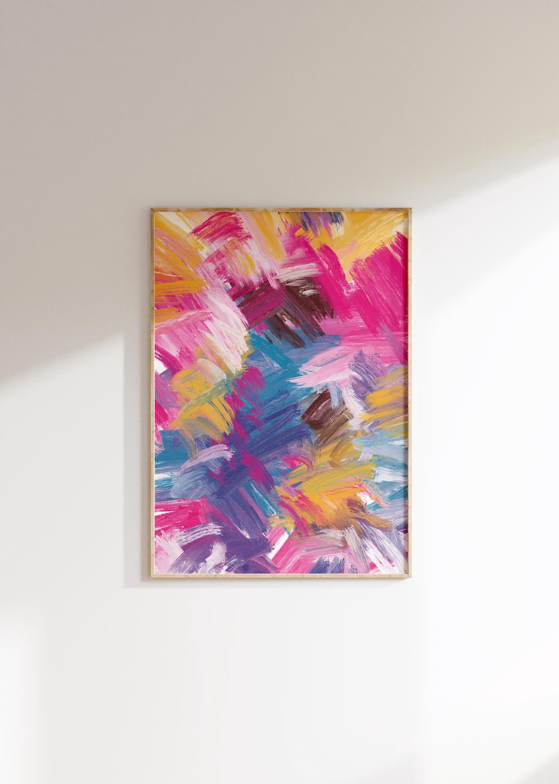 Colorful Abstract Poster, Modern Minimalist Mid Century Color Field ...