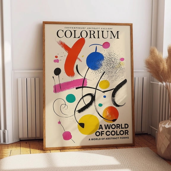 Colorful Abstract Print – Dynamic Geometric Shapes Exhibition Poster – Modern Vibrant Contemporary Wall Art, Modern Wall Decor, 8x12 UNFRAMED