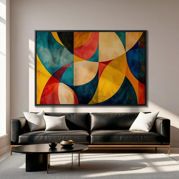 Colorful Abstract Print Modern Geometric Wall Art Poster Decor For Living Room Bedroom, Unframed Canvas Size 8x12