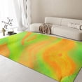 thumbnail image 1 of Colorful Abstract Ripple Texture Design Area Rug, Orange And Green Colorful Ripple Texture Bedroom Rug, Washable Low Pile Living Room Carpet, Soft Non-Slip Balcony Nursery Office 3 x 4ft, 1 of 6