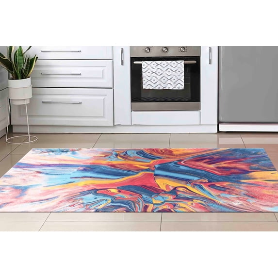 Colorful Abstract Rug, Hallway Rugs, Modern Rug Dining Room Rugs, Stair Rug, Colorful Rugs, Modern Rug, Salon Rugs, Living Room Rug, 3.3'x5' - 100x150 cm