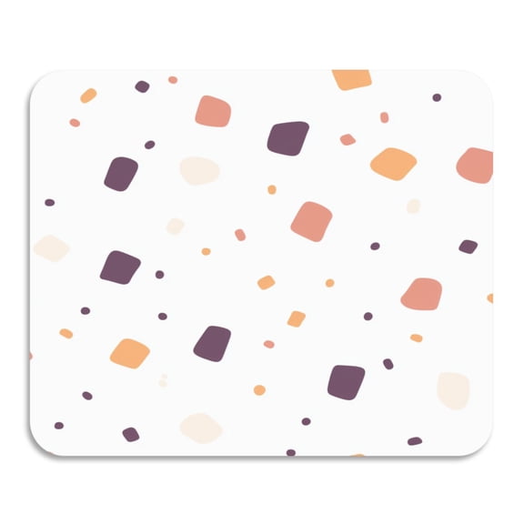 Colorful Abstract Shapes Pattern Diatomaceous Earth Water Absorbent Mat, Anti-Slip Rubber Backing, 23.6" x 19.7"