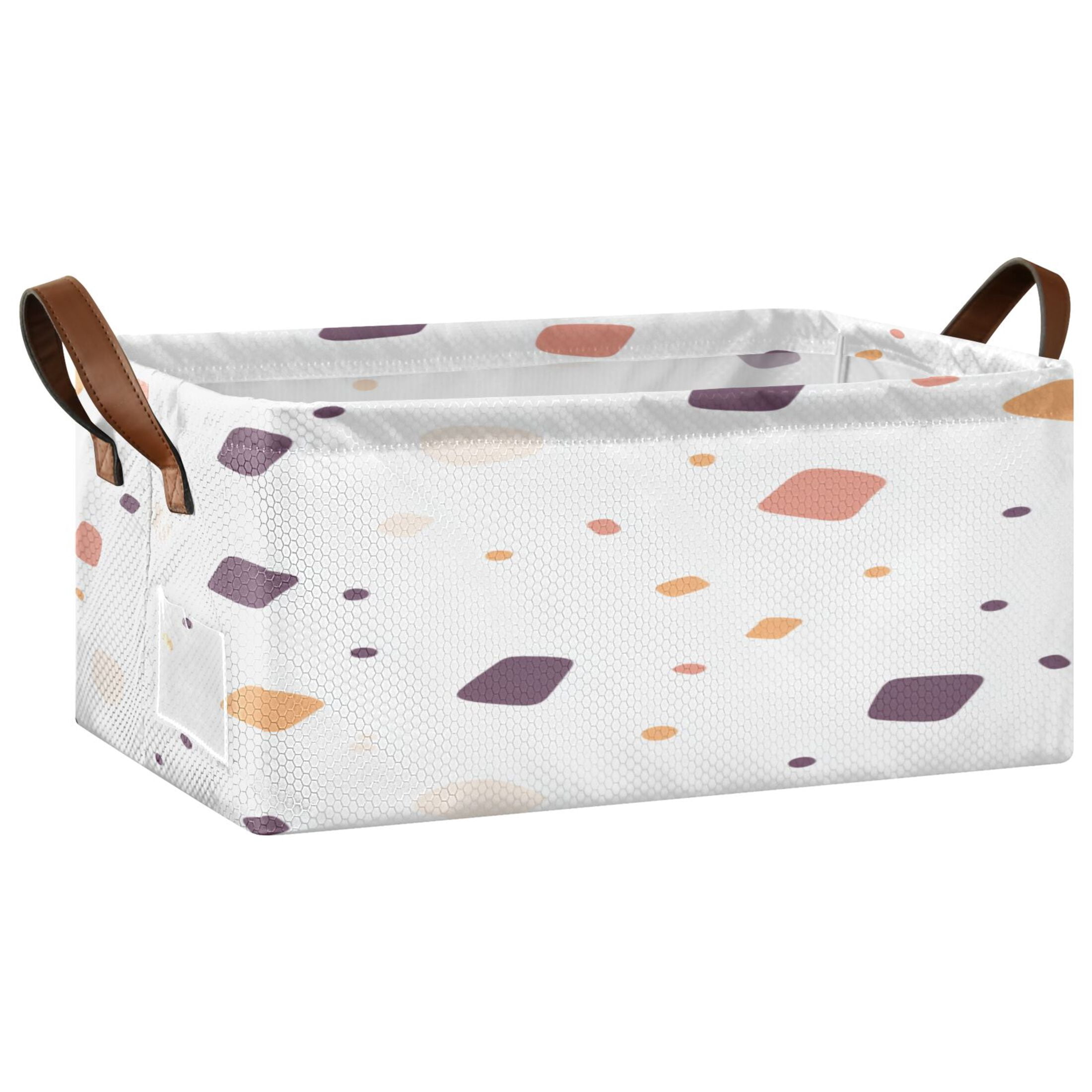 Colorful Abstract Shapes Pattern Open Home Storage Bins Foldable Metal ...