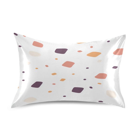 Colorful Abstract Shapes Pattern Satin Pillowcase 20''x26'' Double-Sided Print Soft Wrinkle Resistant