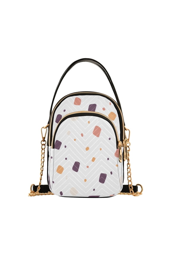 Colorful Abstract Shapes Pattern Women's Crossbody Handbags Leather Crossbody Bags Fanny Pack Chest Bag for Travel