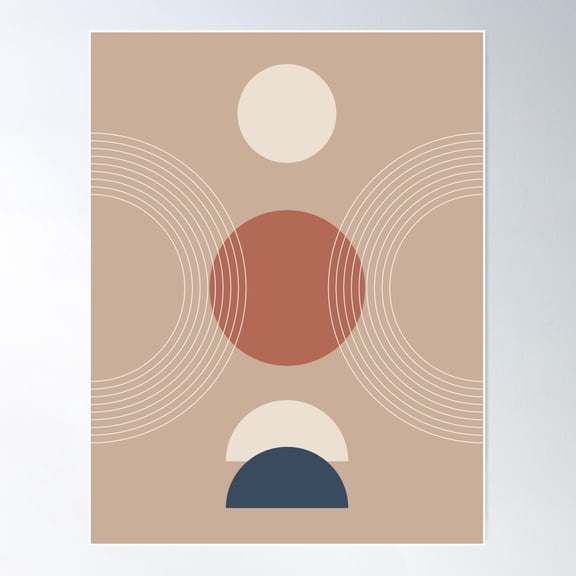Colorful Abstract Shapes Poster Wall Art, Modern Wall Decor For Living Room Bedroom, 8x12 UNFRAMED