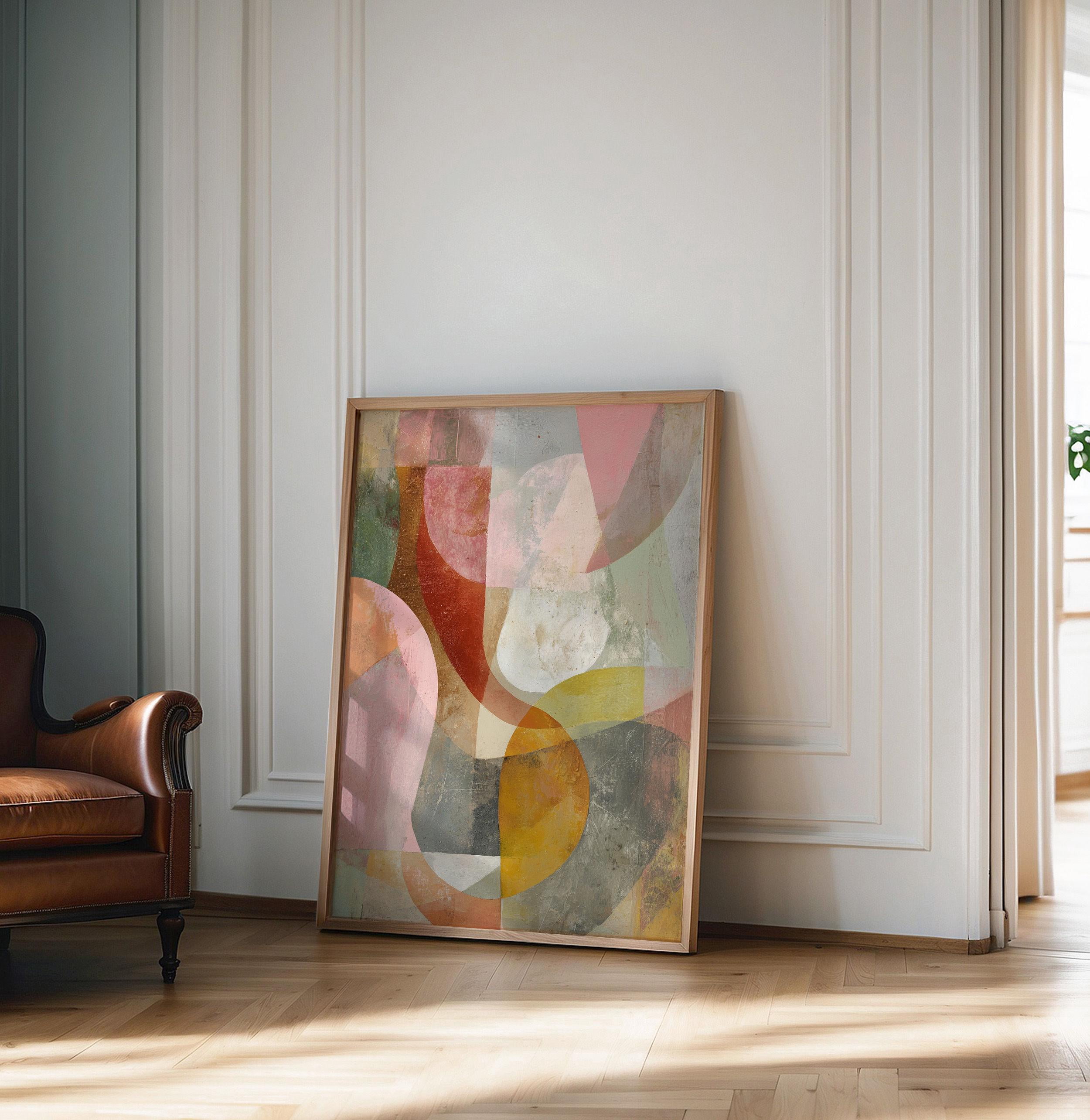 Colorful Abstract Shapes Print Modern Midcentury Wall Art Print ...