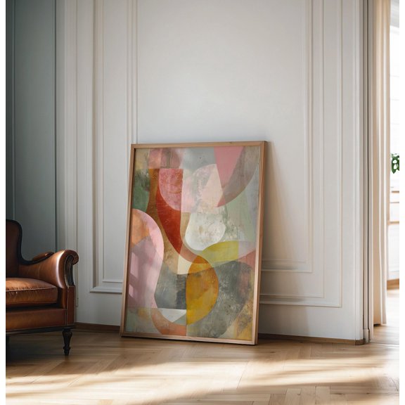 Colorful Abstract Shapes Print Modern Midcentury Wall Art Print Abstract Art Print Japandi Minimalist Wall Decor Home Decor Poster