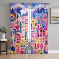 thumbnail image 1 of Colorful Abstract Sheer Curtains 72 Inch Length 2 Panels Set, Oil Painted Contemporary Modern Voile Window Treatment Rod Pocket Curtains Sheers Drapes for Bedroom/Living Room/Kitchen 52"x72"x2, 1 of 7