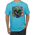 thumbnail image 1 of Colorful Abstract Skull Face Streetwear Men's Graphic T-Shirt, Light Turquoise, Large, 1 of 3
