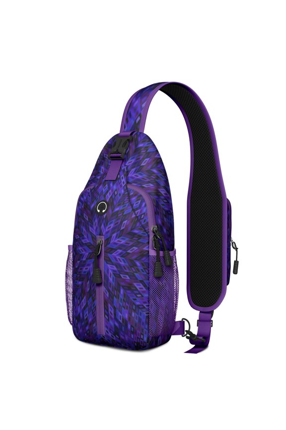 Colorful Abstract Sling Backpack with Fantasy Mandala Pattern, Lightweight Durable Crossbody Daypack, Adjustable Strap, Multiple Compartments for Gym, Daily Use