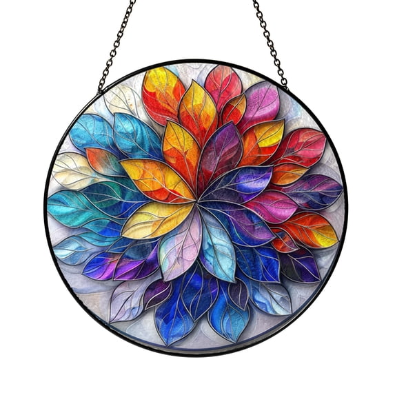 Colorful Abstract Swirl Stained Glass Panel β Vibrant Multicolor ...