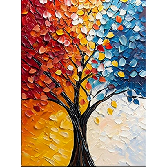 Colorful Abstract Tree Canvas Wall Art Perfect for Living Room Bedroom Office Dining Room and Hallway Decoration.