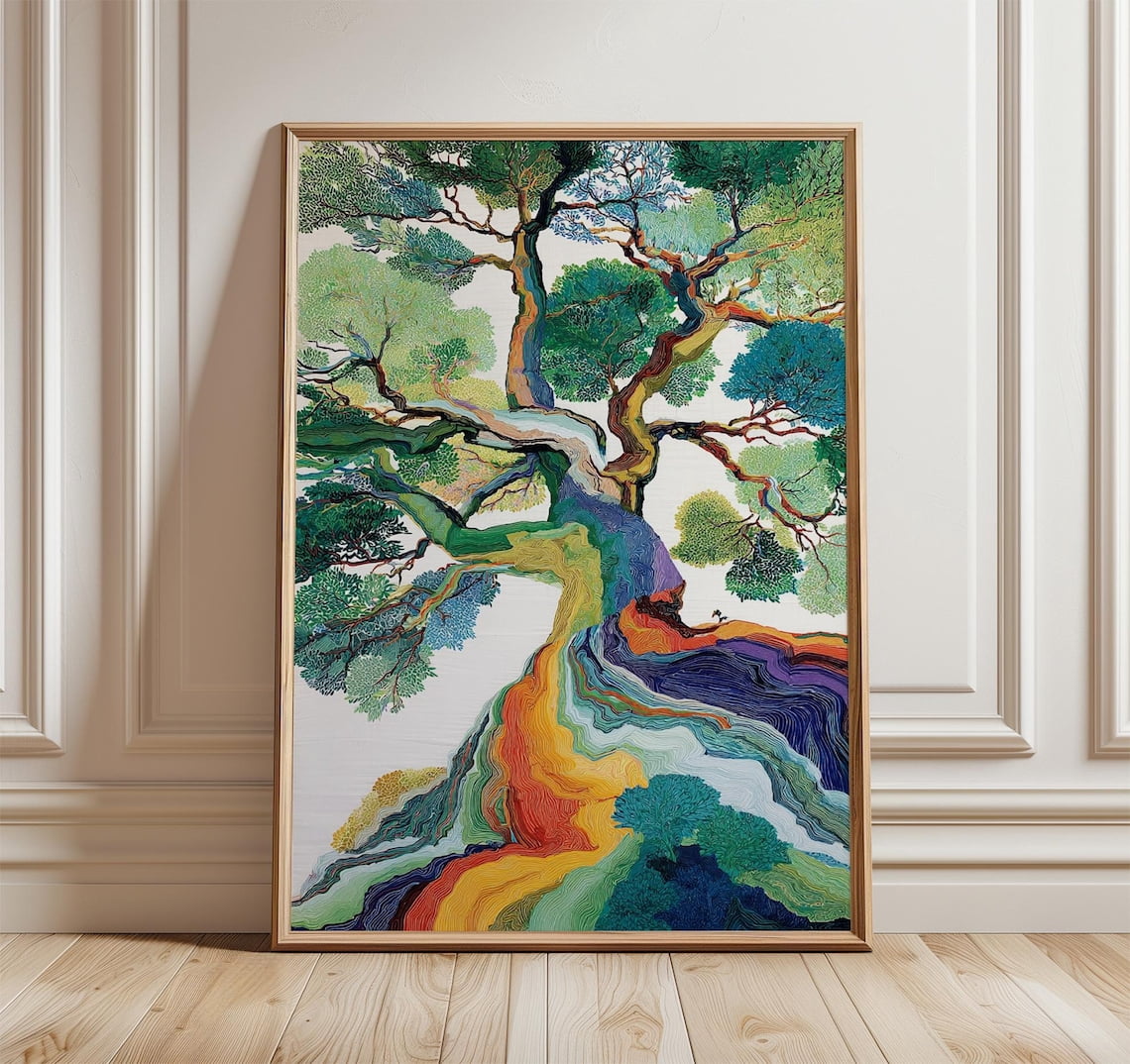 Colorful Abstract Tree Modern Nature Vibrant Landscape Expressionist ...
