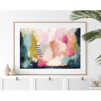 Colorful Abstract Wall Art Painting Art Turquoise Pink Art Bright Colors Modern Art Print Coastal Beach House Art Wall Art, Modern Wall Decor, 8x12 UNFRAMED
