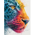 thumbnail image 1 of Colorful Abstract Watercolor Leopard Canvas Print, Modern Exotic Animal Living Room Wall Decor Art, 1 of 8