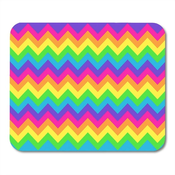 Colorful Abstract Zig Zag Lines in Bright Colors Blue Mousepad Mouse Pad Mouse Mat 9x10 inch