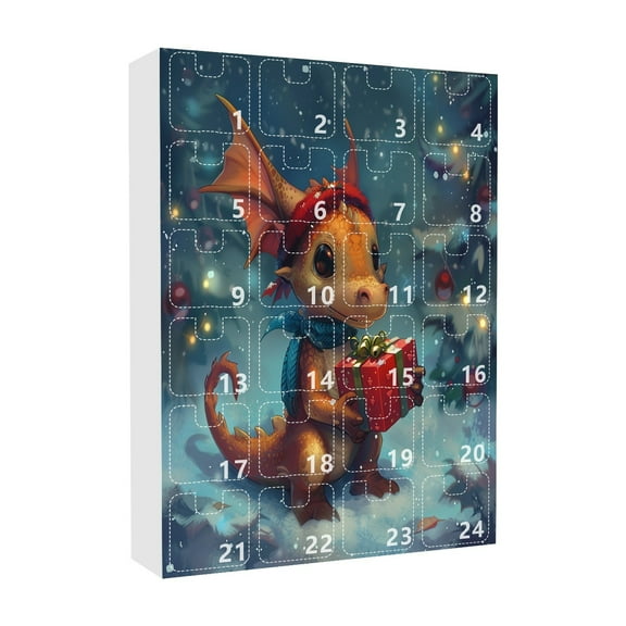 Colorful Acrylic Dragon Christmas Advent Calendar, Tree Hanging Ornament, 1Pc