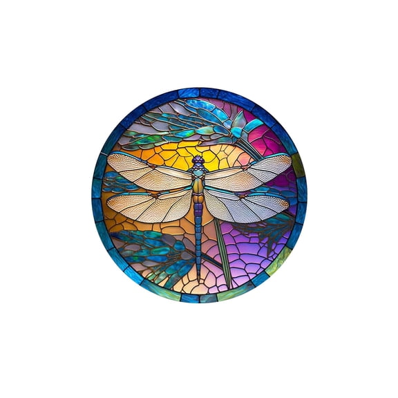 Colorful Acrylic Dragonfly Pendant, 2D Garden Decoration Ornament for Outdoor Patio Balcony Indoor Use, 15cm A