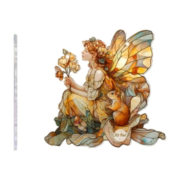 Colorful Acrylic Elf Display Art Piece, Christmas Fantasy Decor For Shelf And Desk, Whimsical Figure