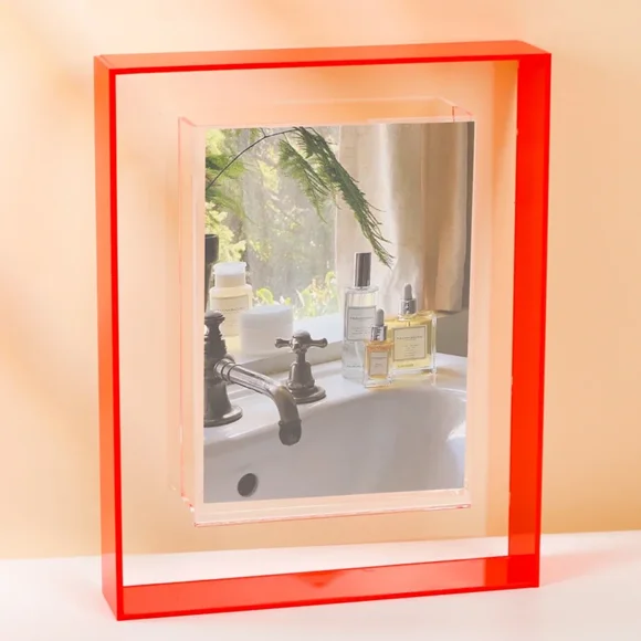 Colorful Acrylic Photo Frames Modern Simple 6 Inches Poster Painting Ins Style Table Picture Frames Wall Decoration Creative DIY (Red,6 inch)