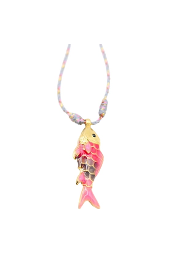 Colorful Adjustable Rope Chain Necklace Stainless Steel Oceanics Fish Charm Sturdy Jewelry Gift