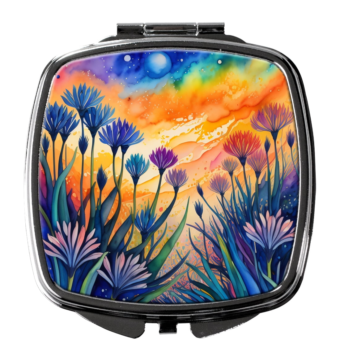 Colorful Agapanthus Compact Mirror 2.75 in x 3 in
