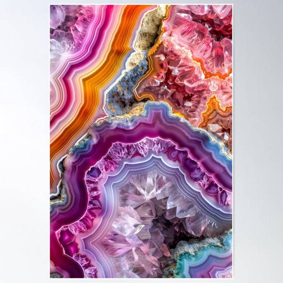 Colorful Agate Poster Wall Art, Modern Wall Decor For Living Room Bedroom, 8x12 UNFRAMED