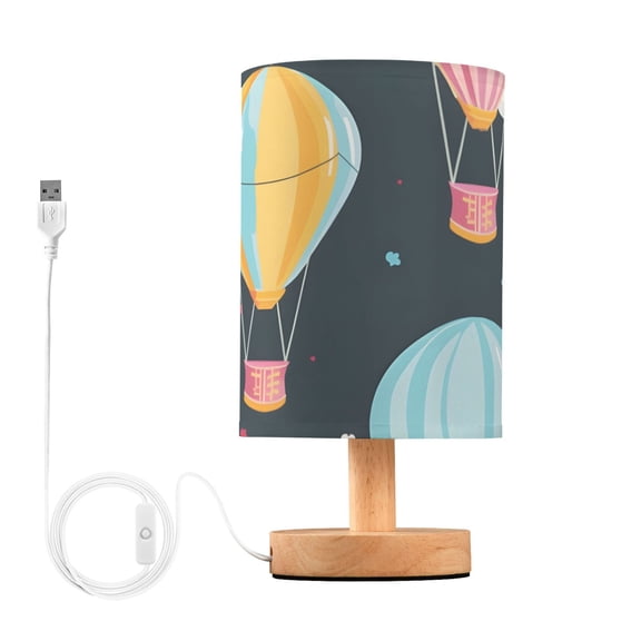 Colorful Air Balloons White Clouds Table Lamp with USB Port LED Warm Light Lamp Night Light Home Decor