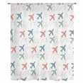 thumbnail image 1 of Colorful Airplane Sheer Curtains 54 Inches Long, Modern Abstract Cartoon Striped Light Filering Curtains, Breathable Simi Curtain Privacy Drapes for Kitchen Bathroom Small Window Treatment, 1 of 9