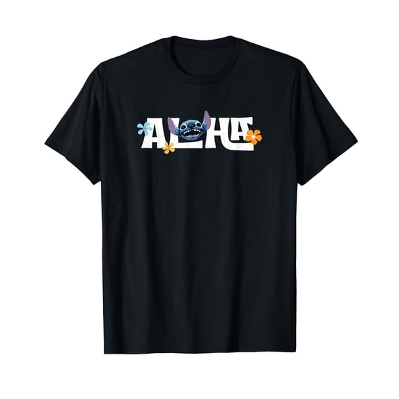 Colorful Aloha Floral Text Graphic T-Shirt for Fun and Casual Wear