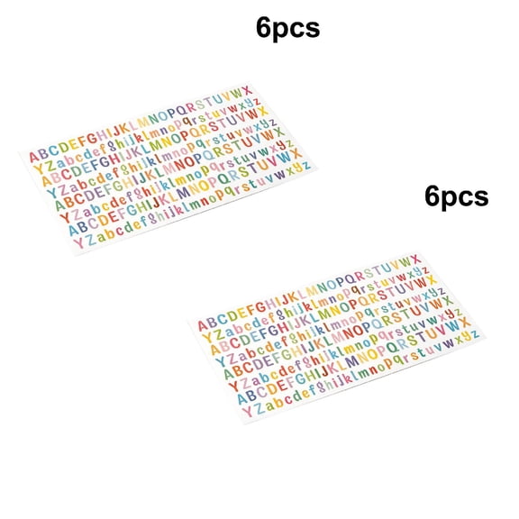 Colorful Alphabet Stickers, 12 Sheets 1/2 Inch Self Adhesive Vinyl Letter Decals, Small Letter Stickers for Scrapbooking DIY Craft, Classroom Bulletin Board, Mailbox Sign