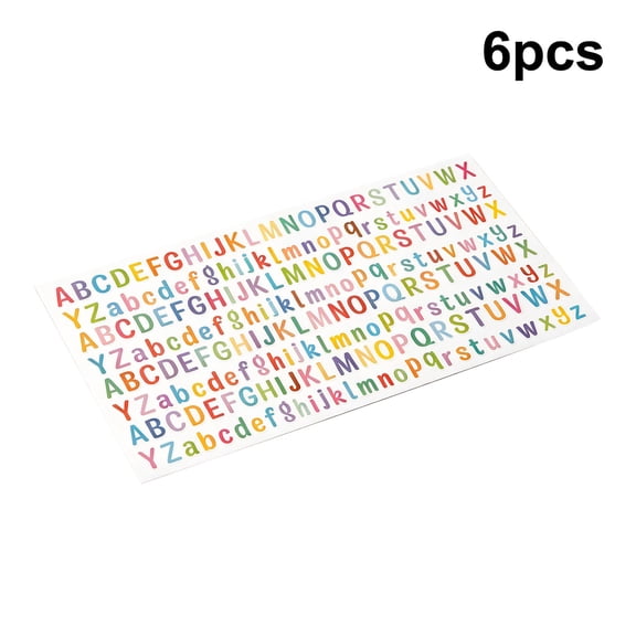 Colorful Alphabet Stickers, 6 Sheets 1/2 Inch Self Adhesive Vinyl Letter Decals, Small Letter Stickers for Scrapbooking DIY Craft, Classroom Bulletin Board, Mailbox Sign