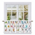 thumbnail image 1 of Colorful Alphabet Tier Curtains, Cartoon Animal Color Block Art Light Filtering Kitchen Curtains, 2Pcs Rod Pocket Half Window Treatments Panels for Sink Cafe Cabinet Camper 27.5x24 Inches, 1 of 9