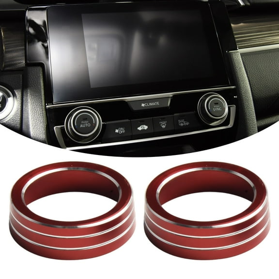 Colorful Aluminum AC Knob Control Knob Ring Cover for Honda Civic 10th Gen Auto Accessories