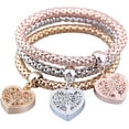 Colorful And Sparkling 3Pcs Gold/Silver/Rose Gold Corn Chain Bracelet