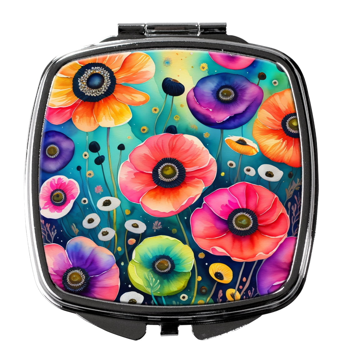 Colorful Anemones Compact Mirror 2.75 in x 3 in