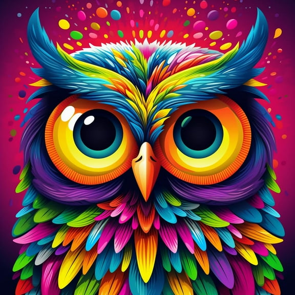 Colorful Animal Cartoon Owl DIY 5D Diamond Art Painting by Number Kits for Adults Paint with Full Drill Round Diamond Gems Painting Art Craft for Home Wall Decor 13.8x13.8inch(3)