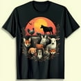 thumbnail image 1 of Colorful Animal Illustration Black T-Shirt Fox Deer Rabbit & More, 1 of 5