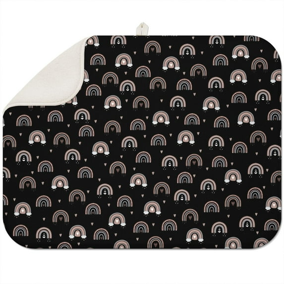 Colorful Animal Print Dish Mat - 3-Layer Thick Drying Pad for Countertop, Playful Design, Machine Washable & Durable