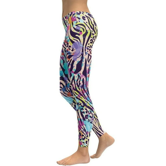 Colorful Animal Print Symbiosis Leggings Size: XS for Women | FIERCEPULSE