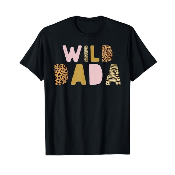 Colorful Animal Print Wild Dada T-Shirt for Fun Zoo Birthday Celebrations