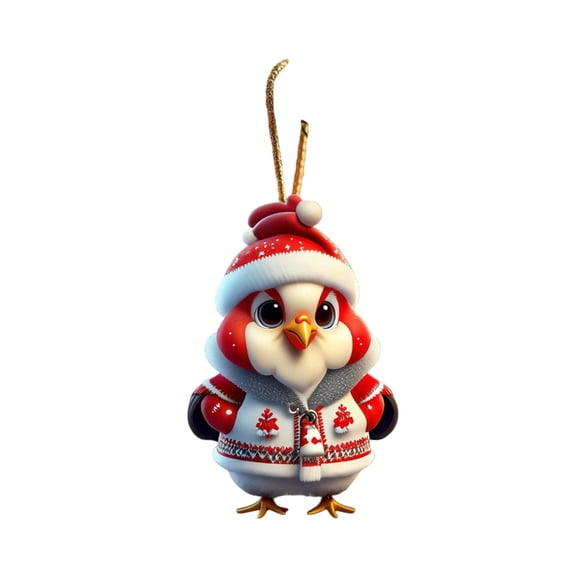 Colorful Animal Theme Acrylic Christmas Hanging Decorations, 2D Festive Ornaments for Tree and Home Decor, Vibrant Seasonal Accents for Holiday Celebrations