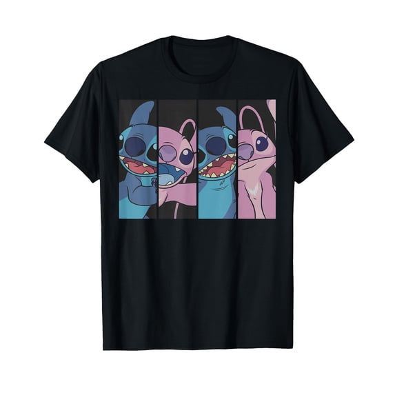 Colorful Animated Characters Split Panel T-Shirt for Fun and Stylish Wear