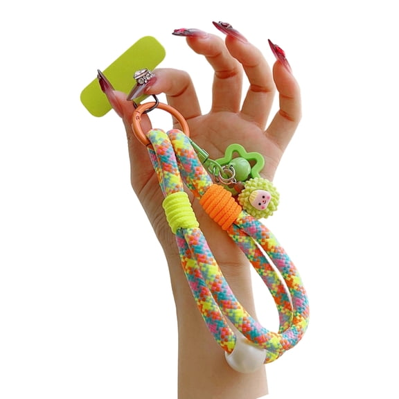 Colorful Antislip Mobile Lanyard Rope With Cartoon Fruit Accessories Reinforced Metal Hook Suitable For Device Security