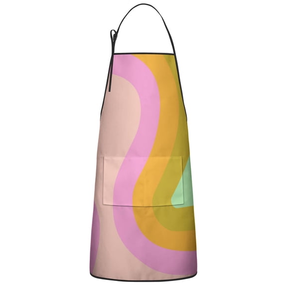 Colorful Arch Cooking Kitchen Aprons with Pocket Extra Long Aprons Waterproof Bib Aprons for Couple Bride Mrs Mr Cooking Aprons for Kitchen Cool BBQ Grilling